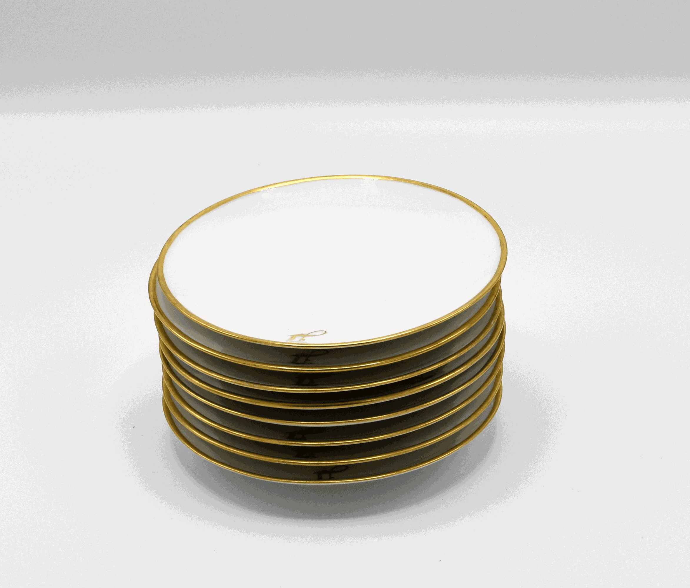 Vintage Gold Rimmed Cocktail Plates- Set of 8 - bandddesign.com